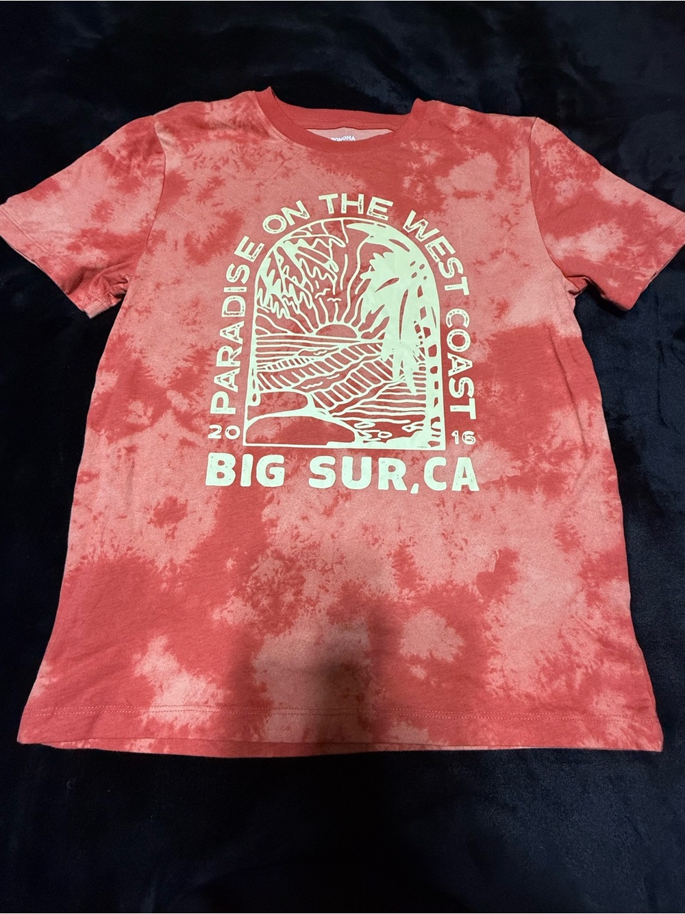 Kids L Sonoma coral Tie-Dye Big Sur Graphic Tee